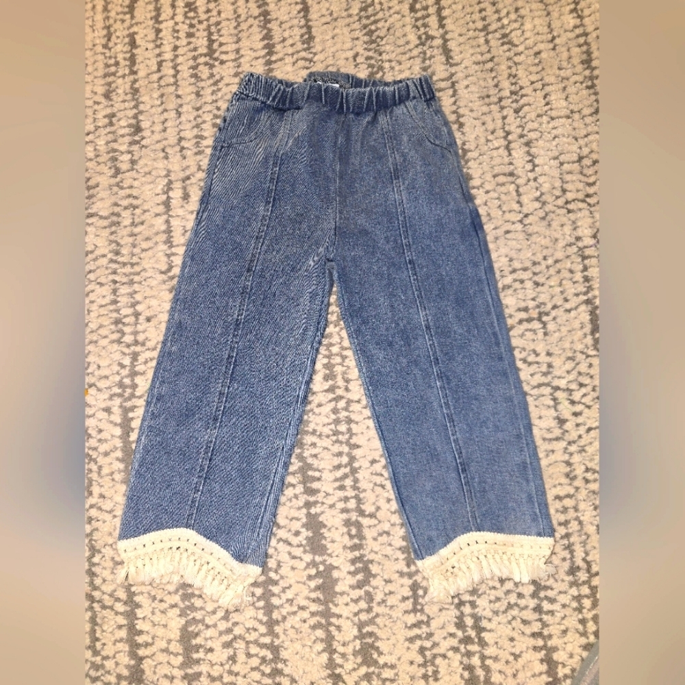 Girls Jeans With Trim, Girls Denim. Girls Size 4 Pants